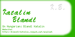katalin blandl business card
